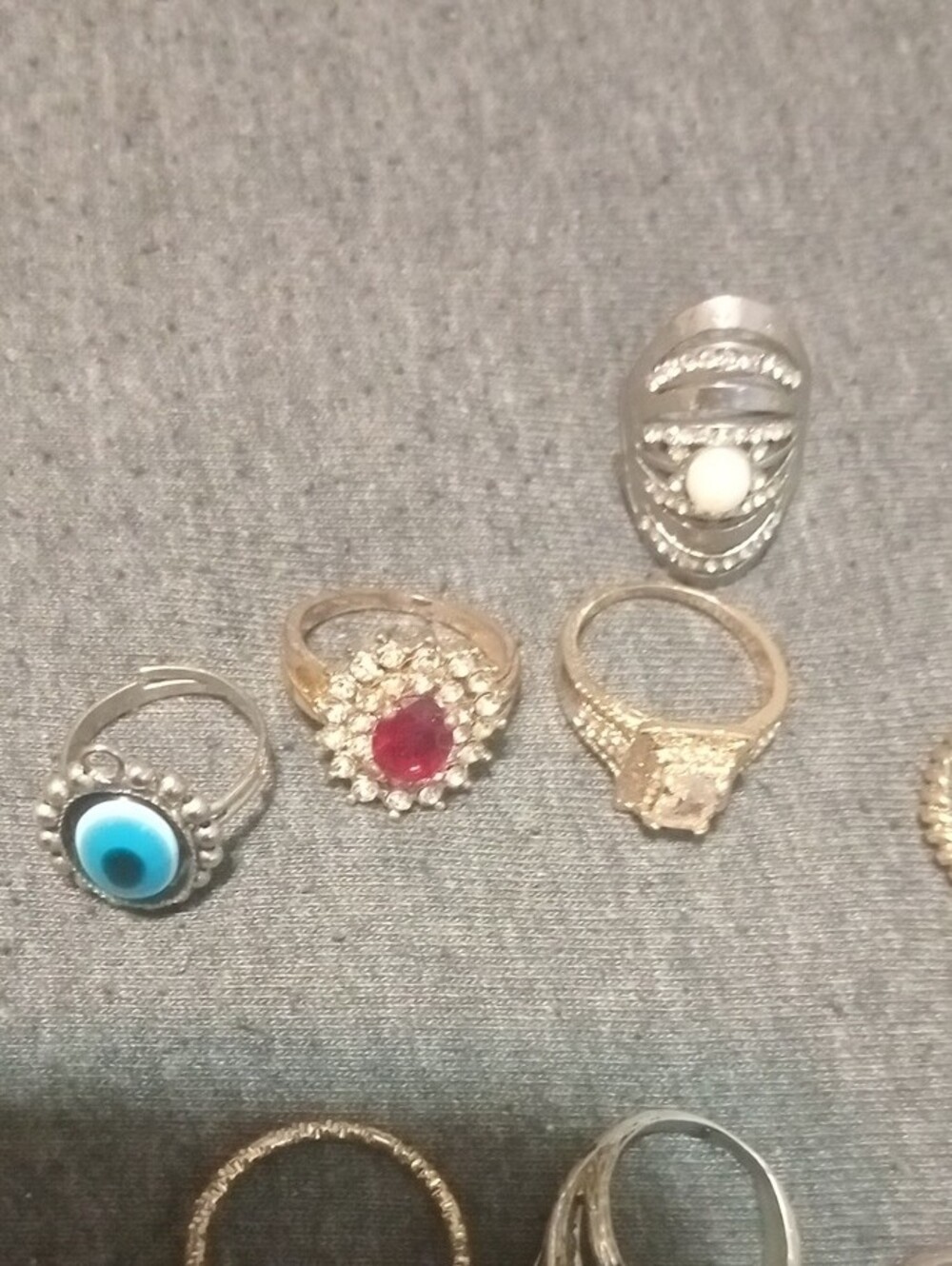Silver-Tone Multi-Stone Women's Ring Set - Mixed Colors - Picture 2 of 6
